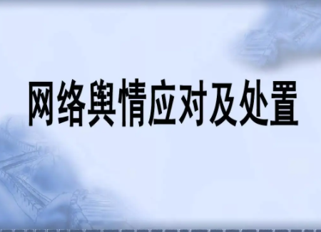 应对网络舆情